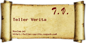 Teller Verita névjegykártya
